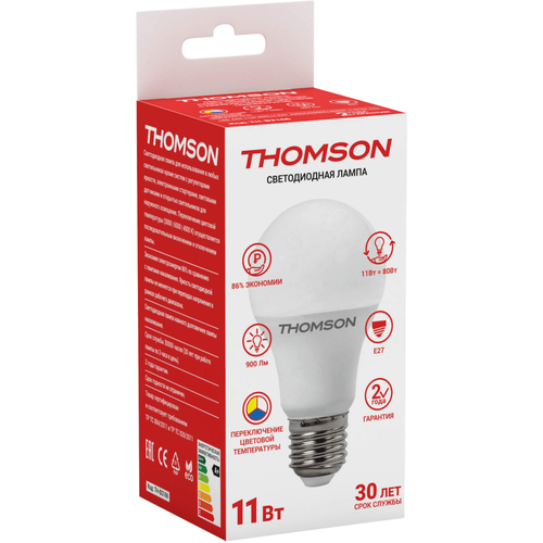 THOMSON LED A60 11W 900Lm E27 3000K/6500K/4000K 3-STEP CCT 475
