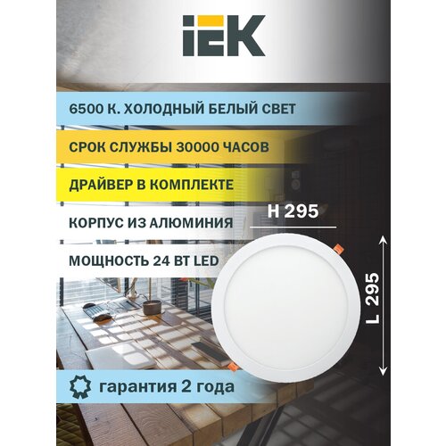  downlight IEK  1610 24 6500 IP20  . LDVO0-1610-1-24-6500-K01 1335