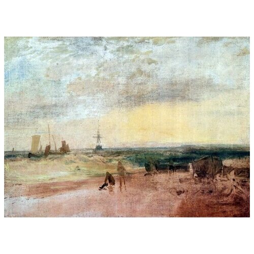         (Coast Scene with Fishermen and Boats) Ҹ  54. x 40. 1810