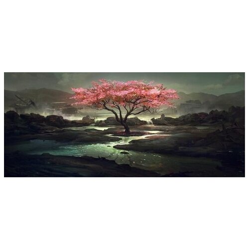        (Flowering tree by the river) 69. x 30. 1840