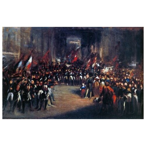          (Napoleon placant Marie-Louise et le roi de Rome sous la protection de la Garde nationale)  - 61. x 40. 2000