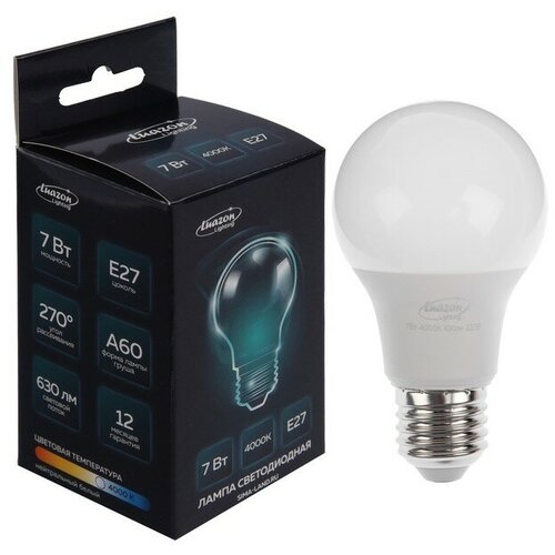 ����� c����������� Luazon Lighting, A60, 7 ��, E27, 630 ��, 4000 �, ������� ���� 9322246 221�