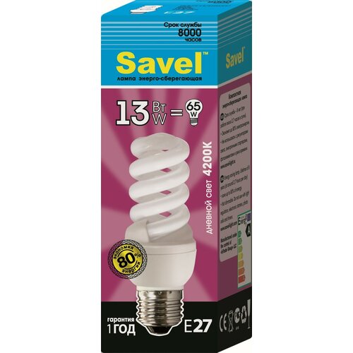  SavelFS/8-T3-13/4200/E27,   , 13 , E27,  (), 1 . 165