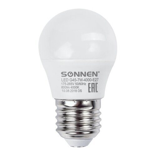    SONNEN, 7 (60) ,  E27, ,   , 30000 , LED G45-7W-4000-E27, 453704,  164  SONNEN