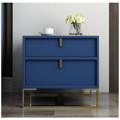   Modern Blue Nightstand Minimalist Bedside Table () 36000