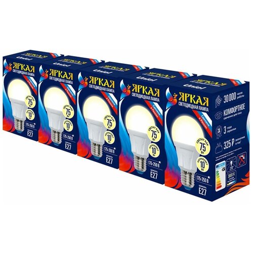 ����/��������/������������ Uniel LED-A60 10W/WW/E27/FR PLP01WH ����� �� 5���� ����� ������������. ����� � �������. ����� �����. ������ ����� ���� 3000K. Uniel 672�
