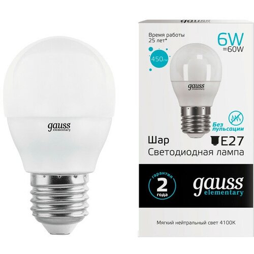 ����� ������������ GAUSS Elementary 6�� �27 Led 450�� 4100K ��� 315�