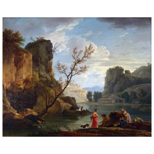       (A River with Fishermen)    50. x 40. 1710