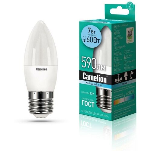 ����� ������������ LED7-C35/845/E27 7�� ����� 4500� ���. E27 560�� 220� Camelion 12078 162�
