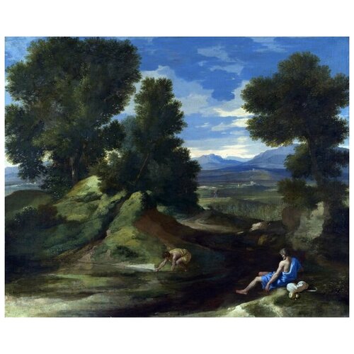      ,     (Landscape with a Man scooping Water from a Stream)   49. x 40. 1700