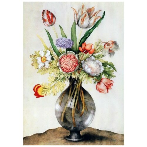         (Bouquet in a transparent vase) 2   30. x 43.,  1290   