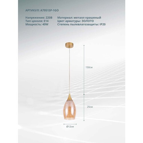   ARTELAMP A7951SP-1GO,  2061  Arte Lamp