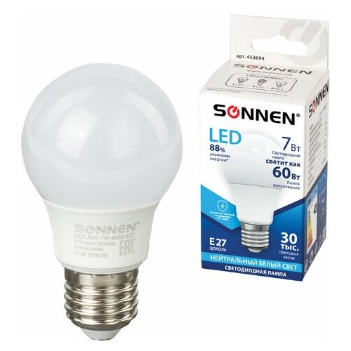   SONNEN,  5 ., 7 (60) ,  27, ,   , 30000 , LED A55-7W-4000-E27, 453694 516