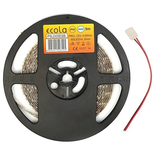  Ecola P5ld05esb PRO 4,8W/m 12V IP65 8mm 60Led/m 6000K   5 .,  625  Ecola