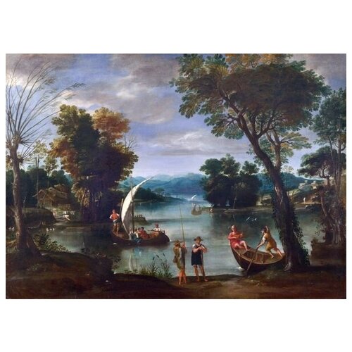         (Landscape with a River and Boats)    69. x 50. 2530