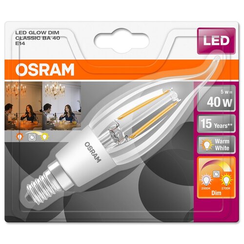 Osram / Ledvance LED GLOWdim CLAS BA 40 4.5 W/2200-2700 K E14 580