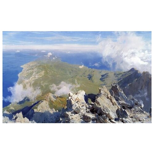          (Panorama from the summit of Mount Athos Holy Mountain)   49. x 30. 1420