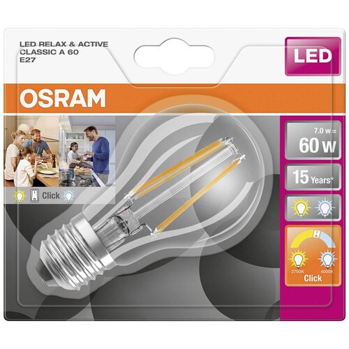 Osram / Ledvance LED ACTIVE & RELAX SST CLAS A 60 CL 7 W/2700/4000 K E27 495�