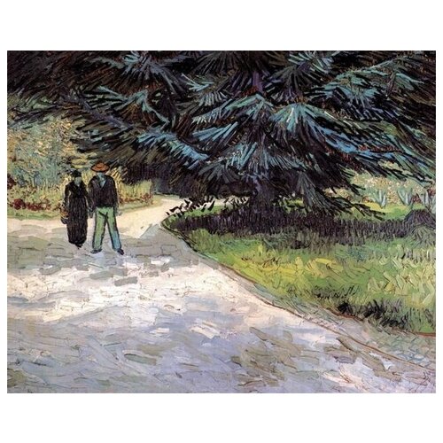          (Public Garden with Couple and Blue Fir Tree The Poet s Garden III)    38. x 30. 1200