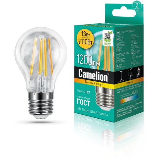  LED    Filament 13 27 3000( ) - LED13-A60-FL/830/E27(Camelion)( 17213 ),  215  CAMELION