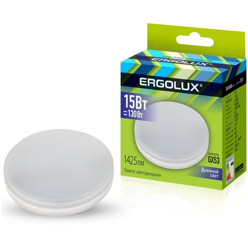  Ergolux GX53 15W 220V 6500K 1425Lm LED-GX53-15W-GX53-6K 14240 128