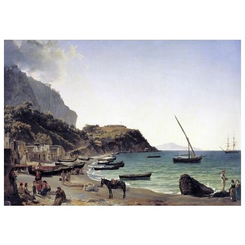         (Most of the harbor on the island of Capri)   57. x 40. 1880