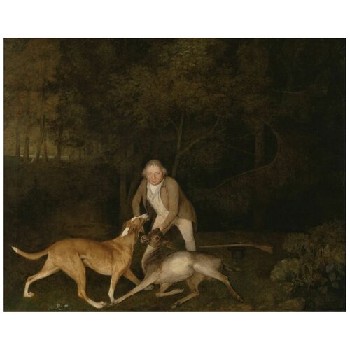    ,  ,       (1800) (Freeman, the Earl of Clarendon's gamekeeper, with a dying doe and hound)   75. x 60. 3030
