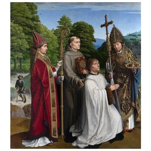        (Canon Bernardijn Salviati and Three Saints)   40. x 45. 1590