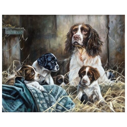       (Dog and Puppys) 2   38. x 30. 1200