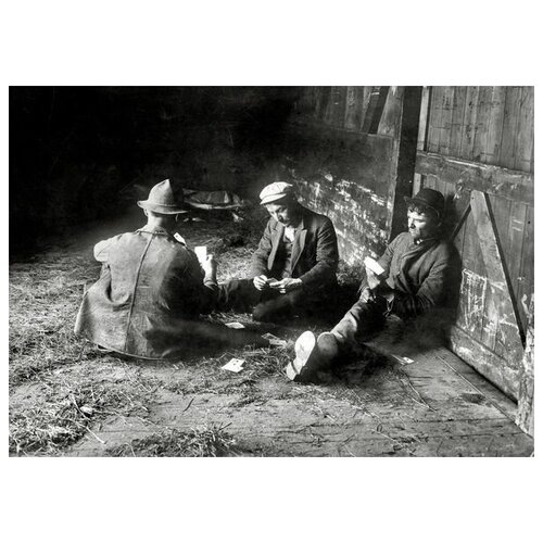        (Workers playing cards) 57. x 40. 1880