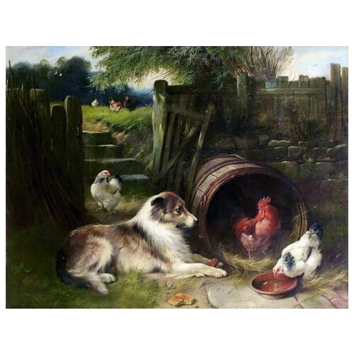       (Dog and Chicken) 39. x 30. 1210