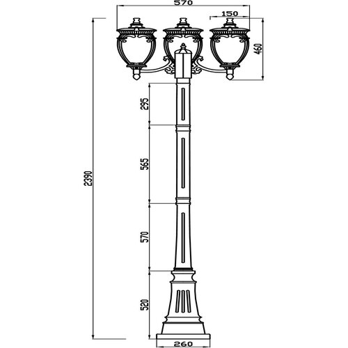   Outdoor Fleur, O414FL-03BZ, 180W, E27 30990