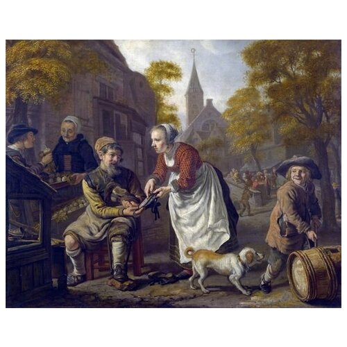        (A Village Scene with a Cobbler)   50. x 40. 1710
