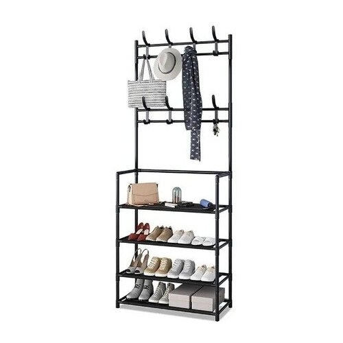   New Simple Floor Clothes Rack With Shelves for Shoes XMJ60 4 Layer Black 1417