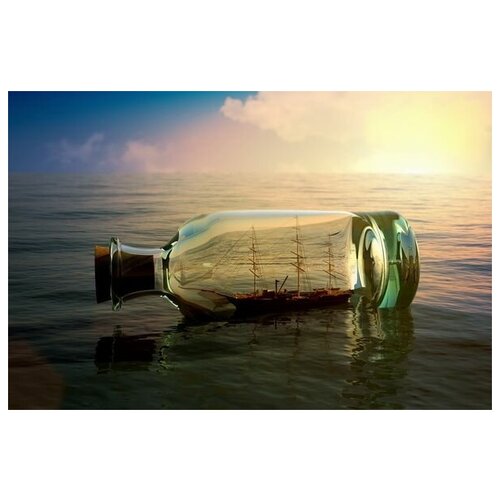       (Ship in a bottle) 61. x 40. 2000