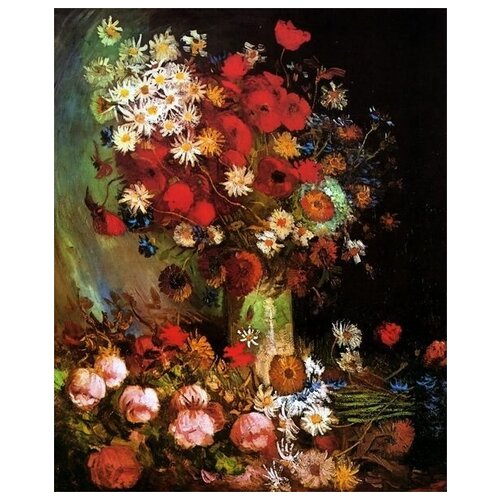       , ,    (Vase with Poppies, Cornflowers, Peonies and Chrysanthemums)    30. x 37.,  1190   