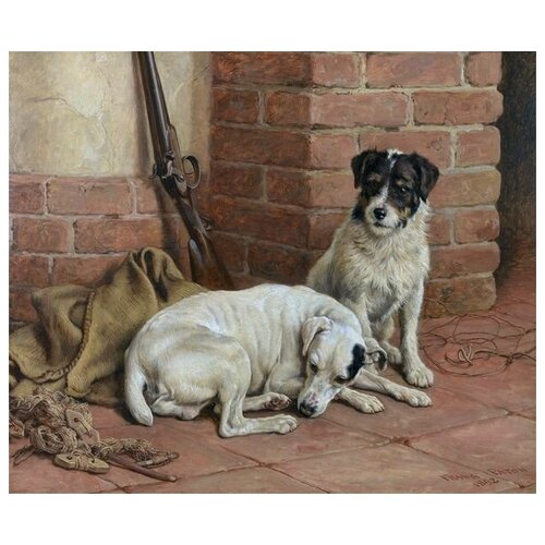      ( The gamekeeper's companions )   48. x 40. 1680