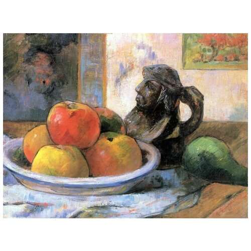      ,     (Still Life with Apples, a Pear, and a Ceramic Portrait Jug)   40. x 30. 1220