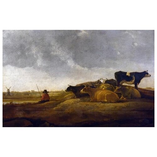          (A Herdsman with Seven Cows by a River) 78. x 50. 2760