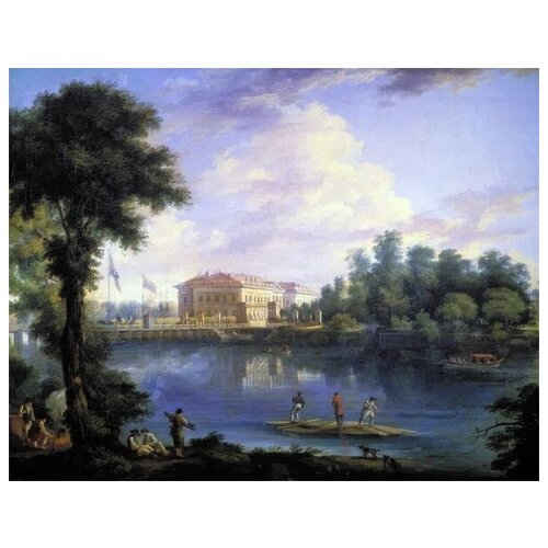                 (View of the Palace and Stone Island bridge of boats through the Grand Nevka by Stroganov)   77. x 60. 3120