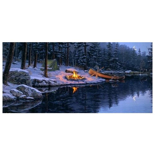       (Bonfire by the river)   85. x 40. 2560