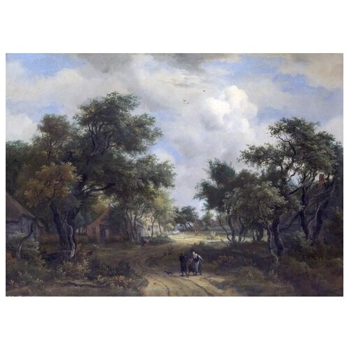       (A Road winding past Cottages)   56. x 40. 1870