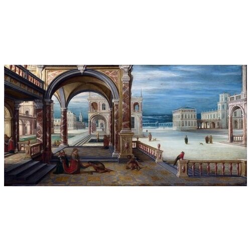       (The Courtyard of a Renaissance Palace)   60. x 30.,  1650   