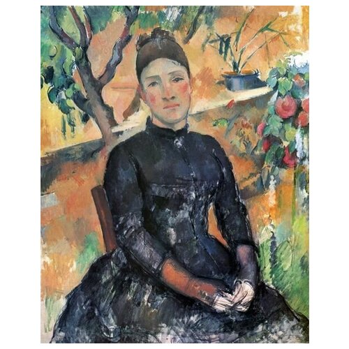        (Madame Cezanne in the Greenhouse)   40. x 50. 1710