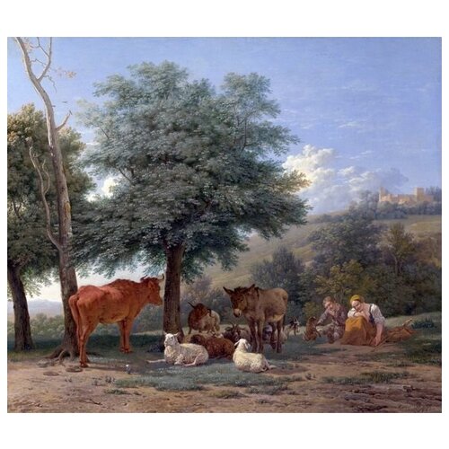         (Farm Animals with a Boy and Herdswoman)   58. x 50. 2200