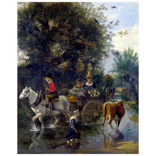         (A Cowherd passing a Horse and Cart in a Stream)   50. x 63. 2360