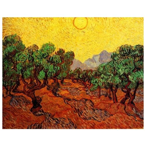           (Olive Trees with Yellow Sky and Sun)    63. x 50. 2360
