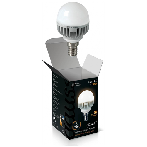 Gauss  LED P45 E14 6W 2700K 2  (. EB105101106) 1429