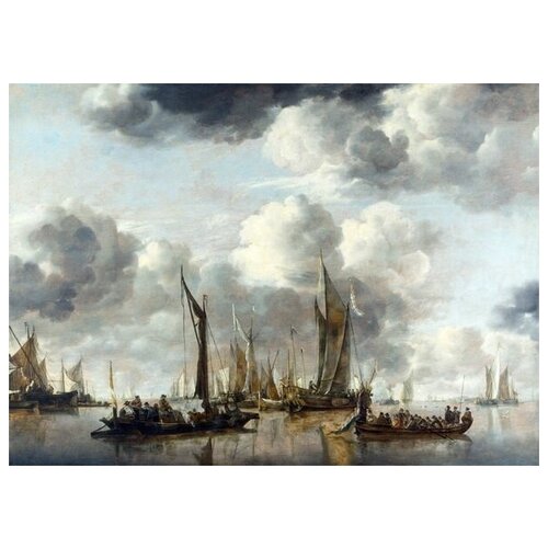      (A Shipping Scene with a Dutch Yacht firing a Salute)   42. x 30. 1270