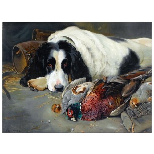       (The dog after hunting) 1   54. x 40. 1810